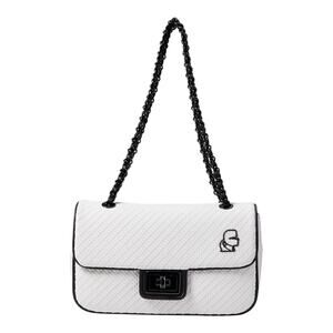 Karl Lagerfeld Purse Paris Agyness Chic Shoulder Bag Purse White Black NWT $650